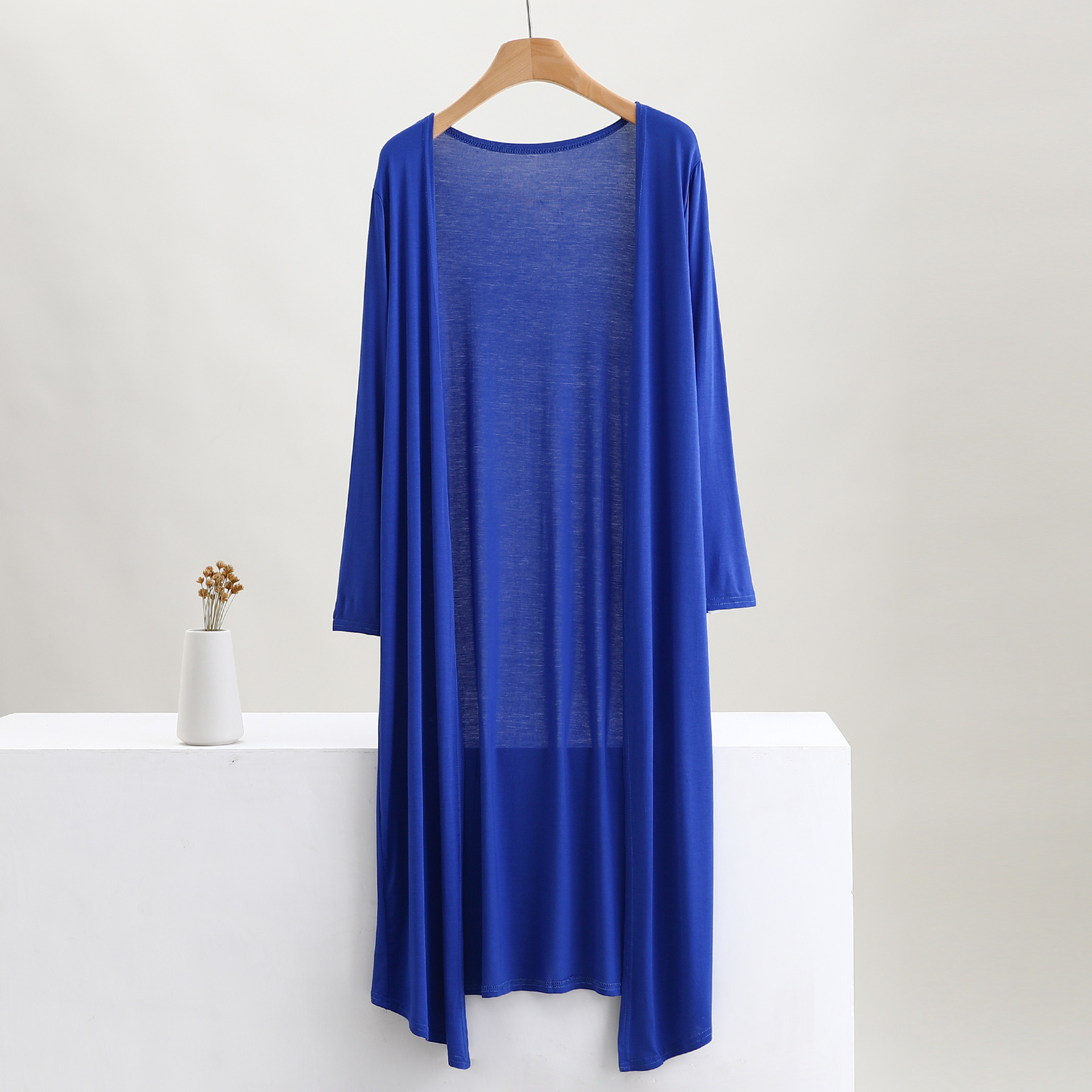 Women Long Sleeve Open Front Long Maxi Cardigan Longer Length Coat Sweater - Picture 26 of 26