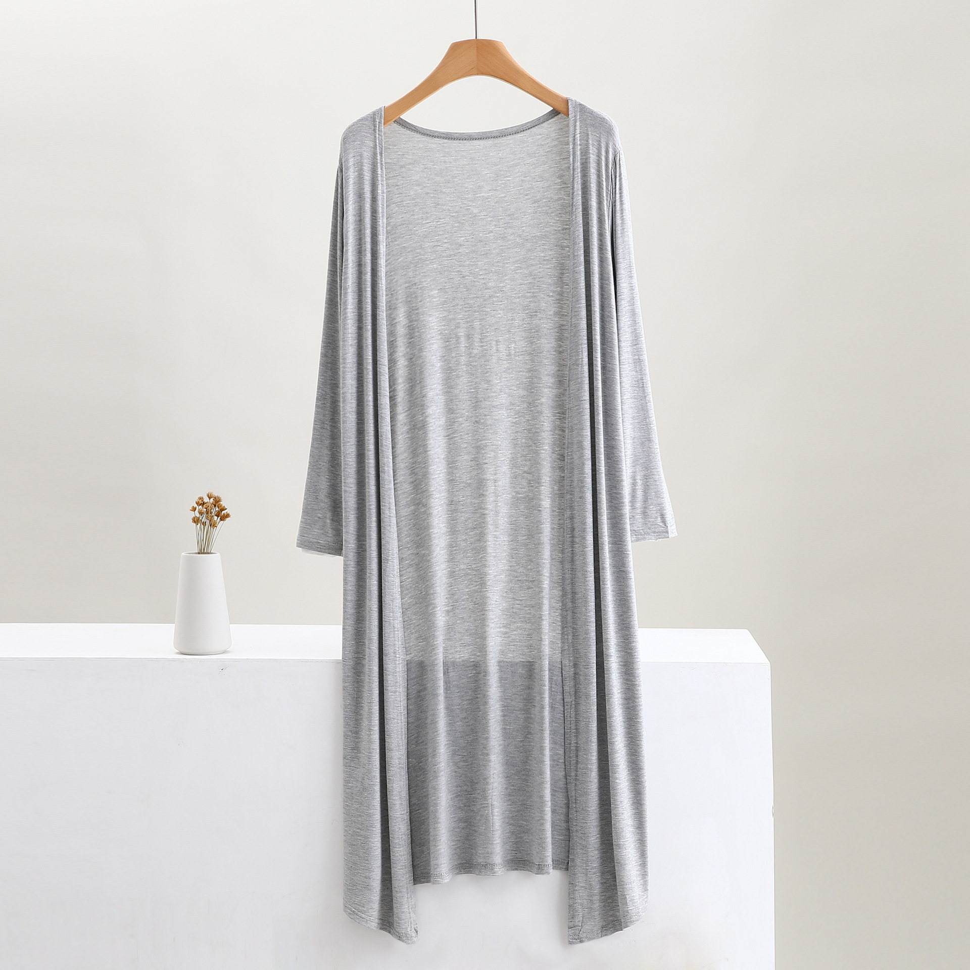 Women Long Sleeve Open Front Long Maxi Cardigan Longer Length Coat Sweater - Picture 17 of 26