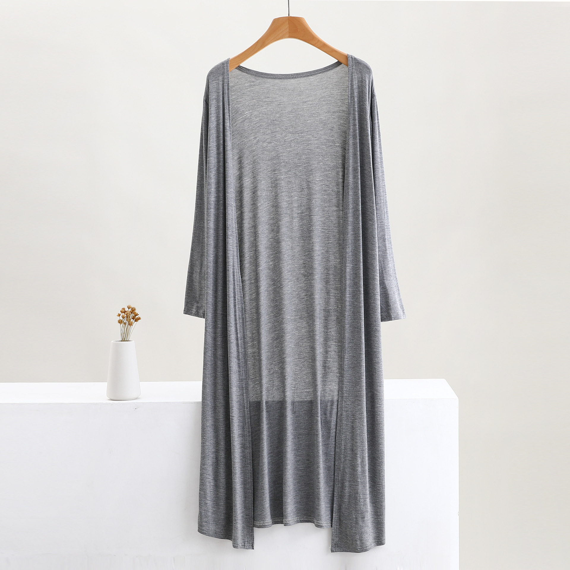 Women Long Sleeve Open Front Long Maxi Cardigan Longer Length Coat Sweater - Picture 18 of 26