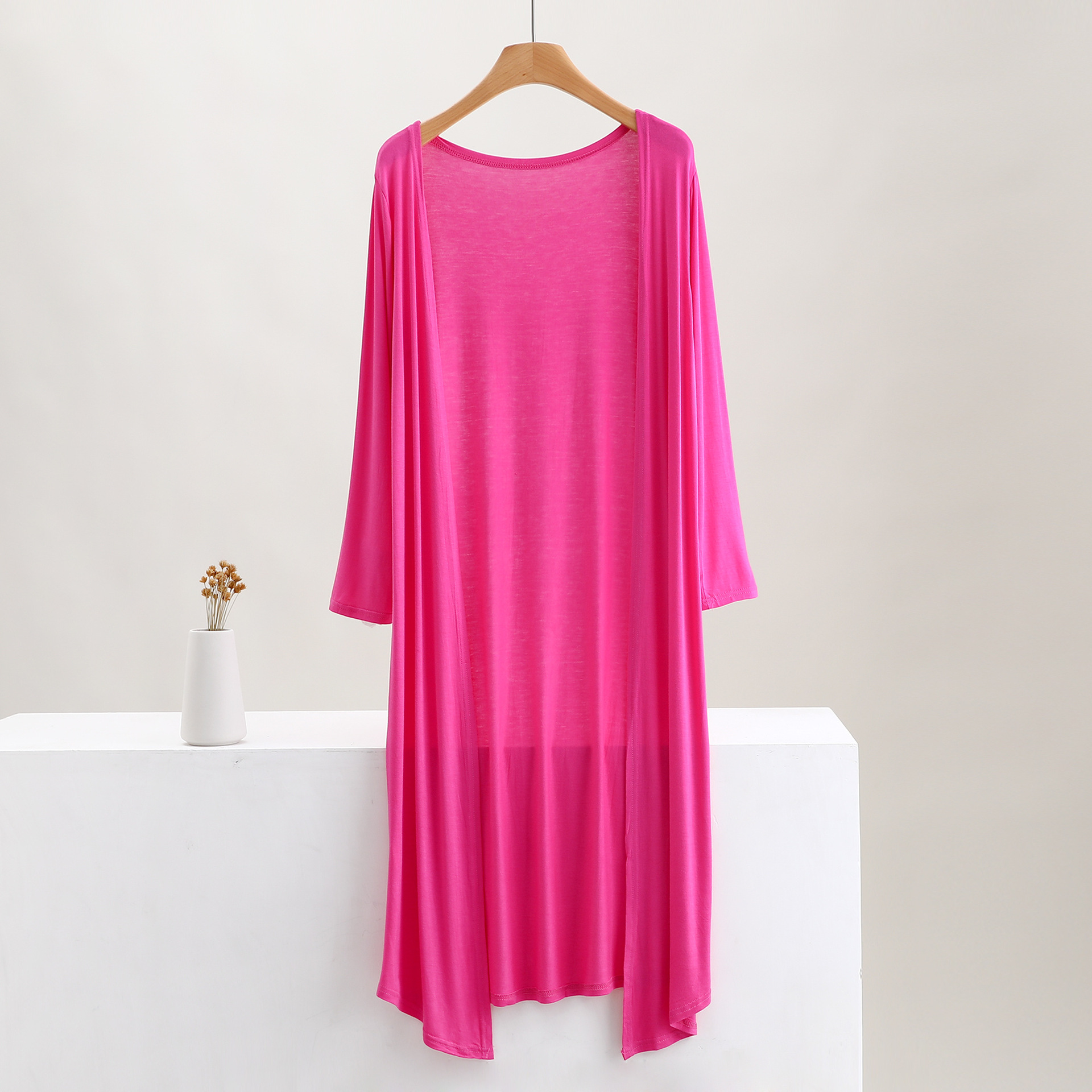 Women Long Sleeve Open Front Long Maxi Cardigan Longer Length Coat Sweater - Picture 25 of 26