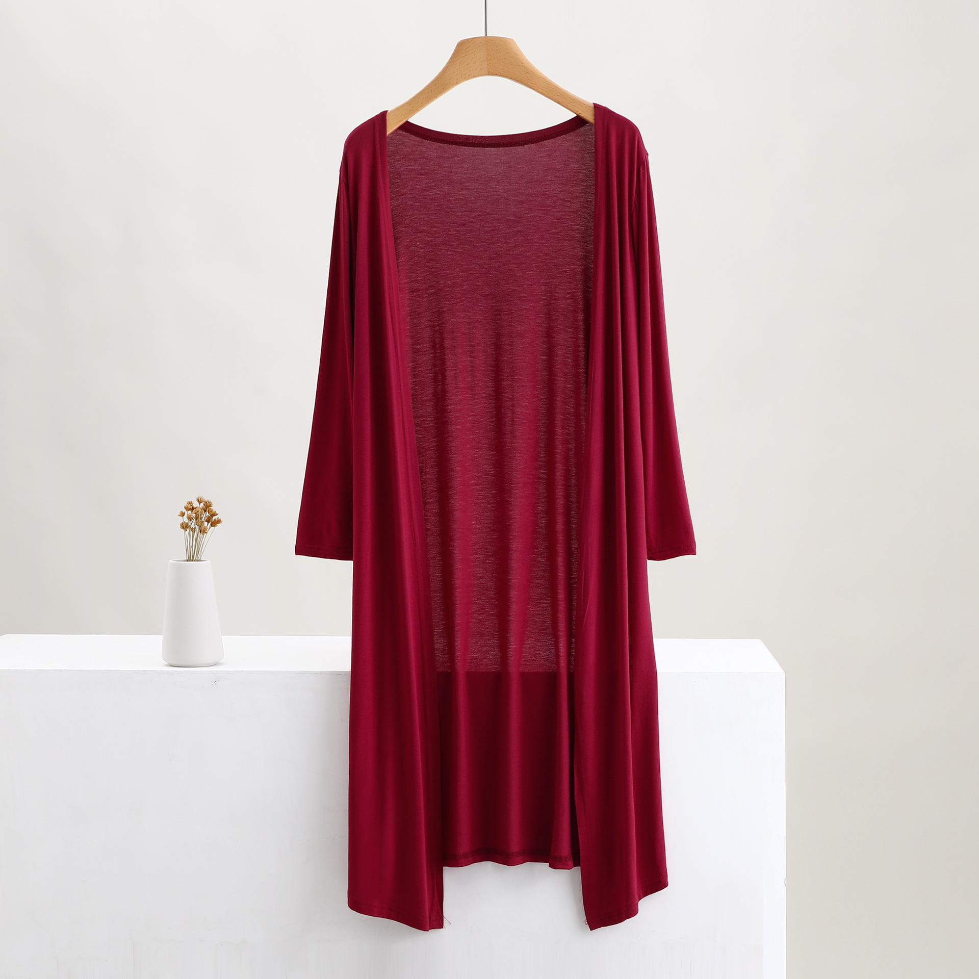 Women Long Sleeve Open Front Long Maxi Cardigan Longer Length Coat Sweater - Picture 20 of 26
