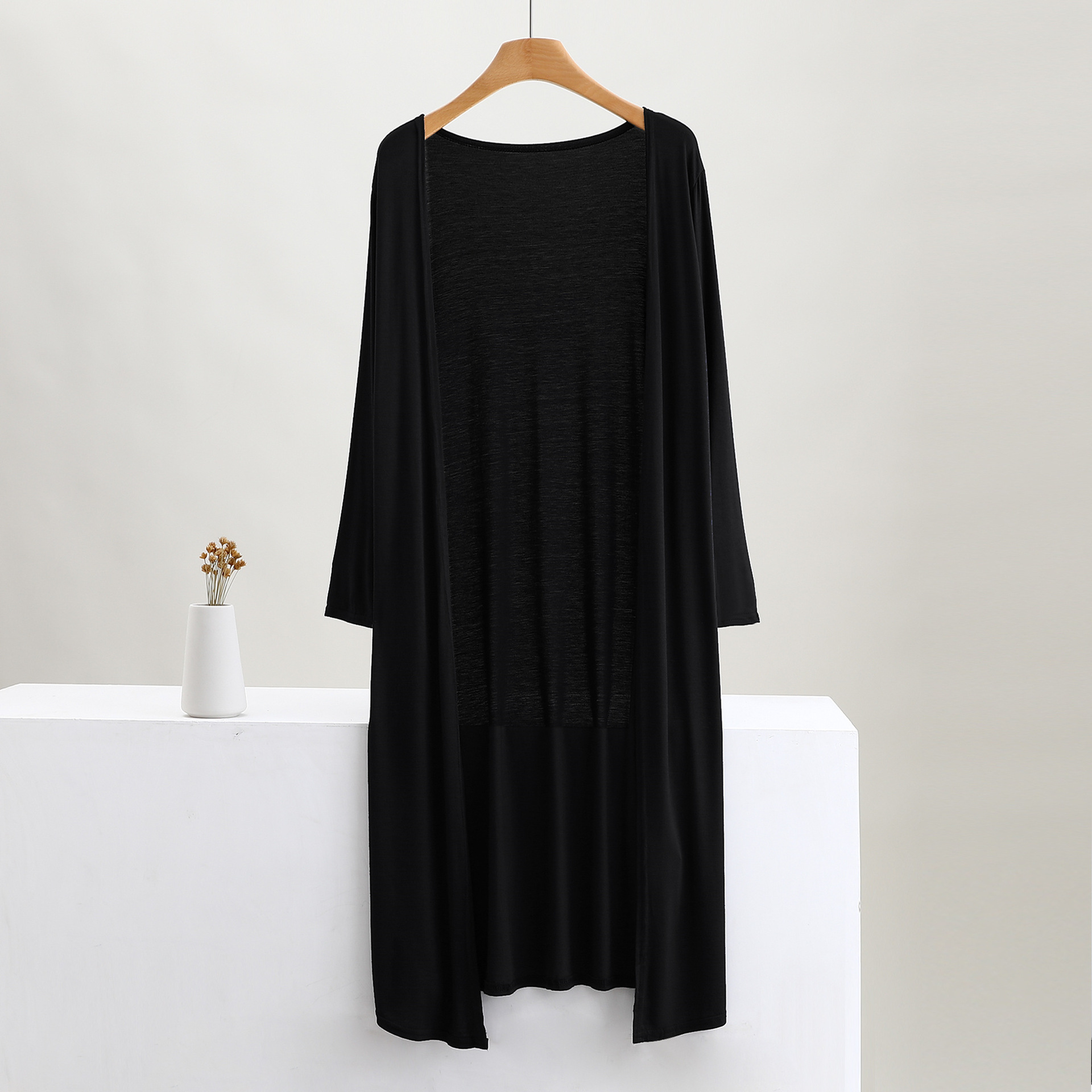 Women Long Sleeve Open Front Long Maxi Cardigan Longer Length Coat Sweater - Picture 15 of 26