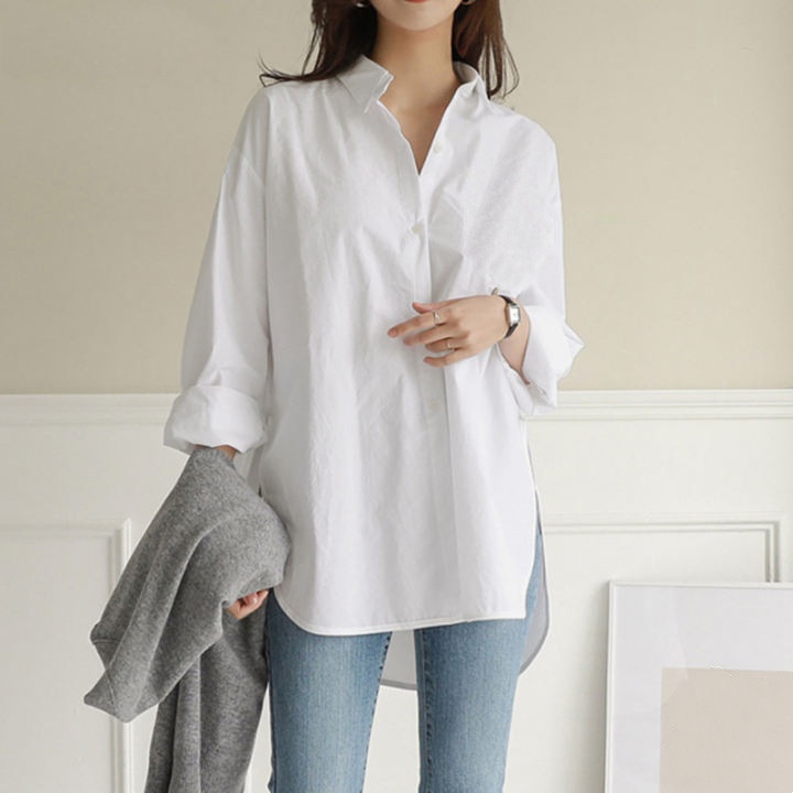 Women Buttons Down Long Sleeve Tops Shirt Casual Loose Summer Comfort Blouse Tee - Picture 7 of 9