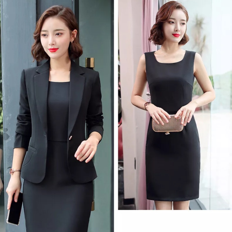 Casual Office Wear For Women Business Uniform Blazer Dress Suit Work 2 Piece Set - Foto 11 di 18