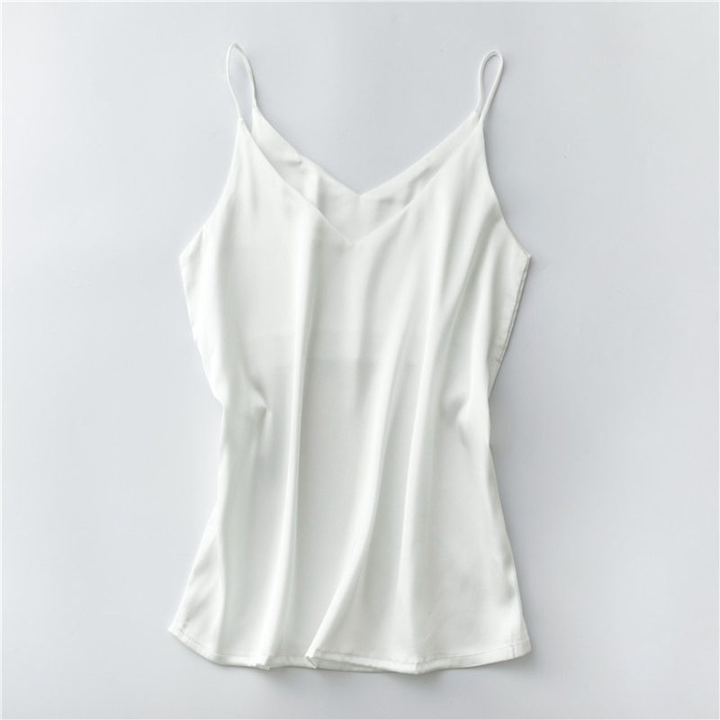 Womens Silk Satin Tank Cami Plain Sleeveless Strappy Camisole Vest Casual Tops - Picture 9 of 13
