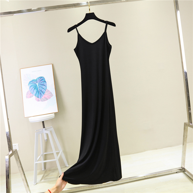 Women Cami Full Slip Plain Long  Loose Dresses Camisole Liner Under Dress