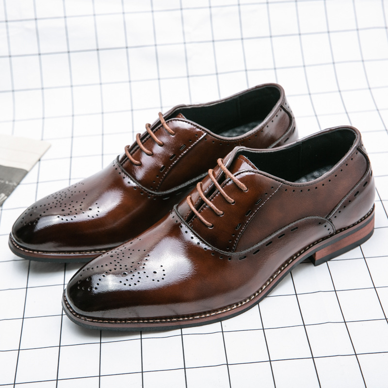 Zapatos formales de negocios de cuero PU para hombres Zapatos de vestir informales Clásicos Oxford Oficina - Imagen 10 de 10