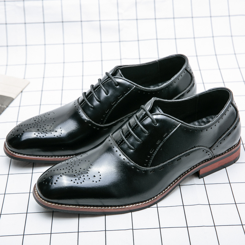 Zapatos formales de negocios de cuero PU para hombres Zapatos de vestir informales Clásicos Oxford Oficina - Imagen 9 de 10