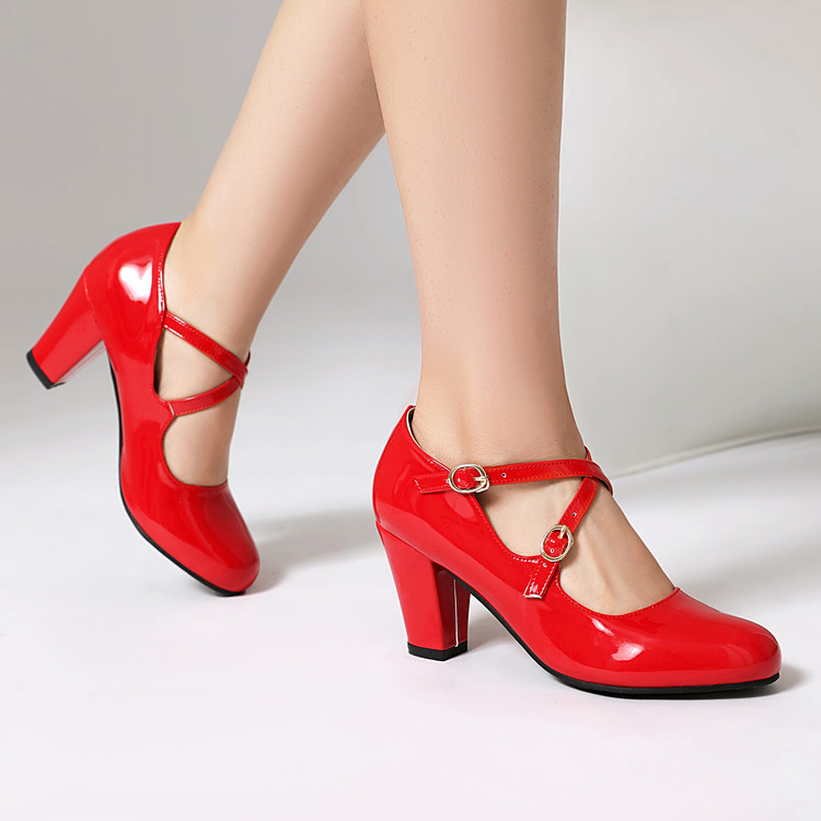 Mujeres Damas Tacón Medio Correas Cruzadas Mary Jane Fiesta Noche Zapatos Sandalias Talla - Imagen 23 de 27