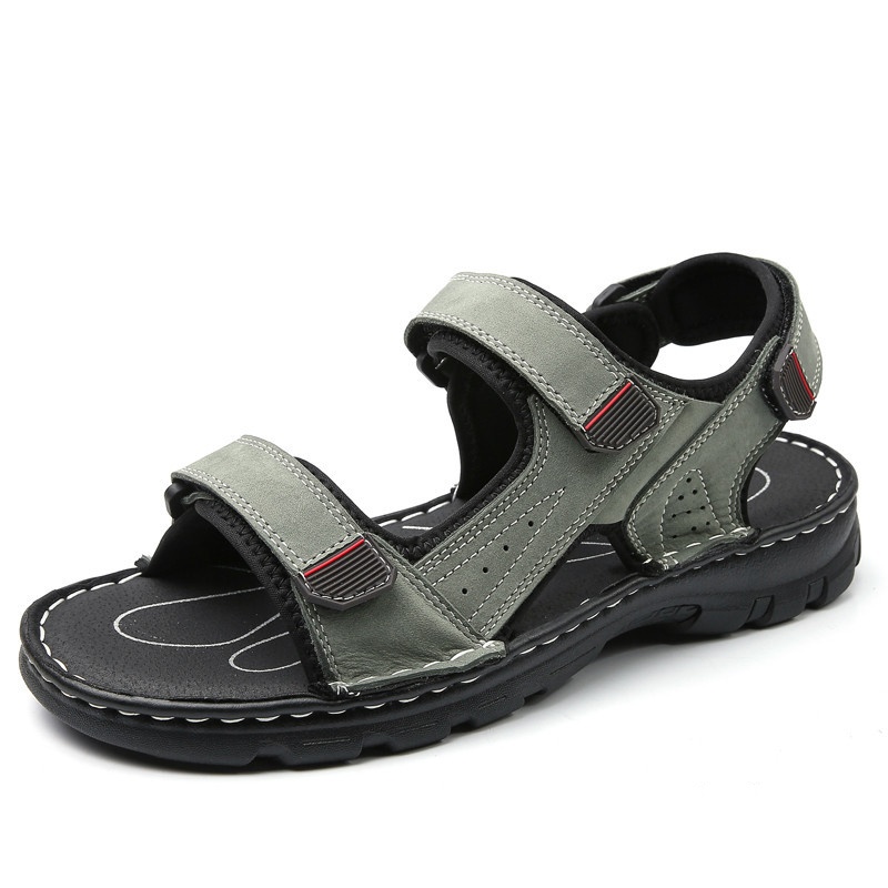 Mens Leather Summer Sandals Shoes Outdoor Beach Holiday Sports Casual Sandals - Picture 17 of 18