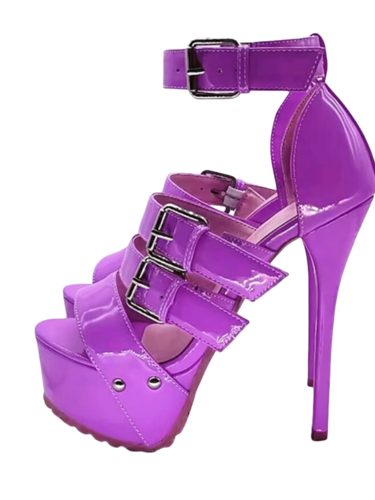Women's Open Toe 16cm High Heels Platform Ankle Sandals Buckle Strap Stilettos - Picture 9 of 13
