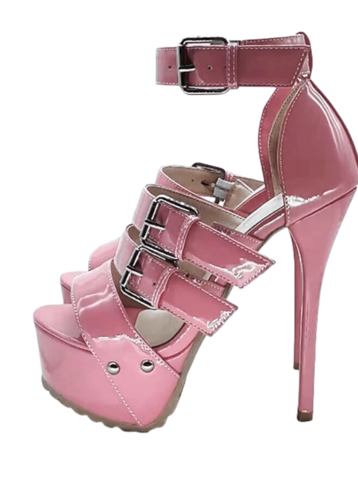 Women's Open Toe 16cm High Heels Platform Ankle Sandals Buckle Strap Stilettos - Picture 12 of 13