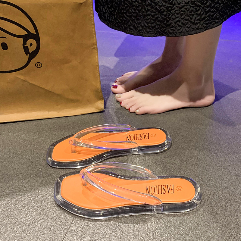 Women's Flat Sandals Flip Flop Dressy Thong Sandals Summer Clear Pvc Slipper - Picture 12 of 12