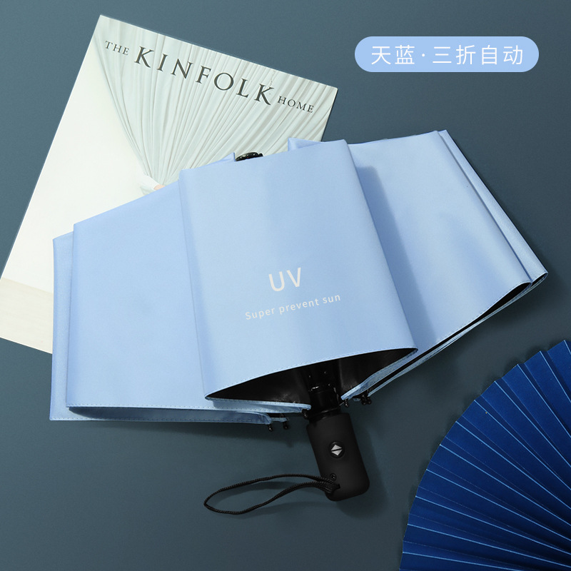 Automatic White Umbrella Windproof Quick Dry UV Sun Protector Travel Auto Open - Picture 13 of 17