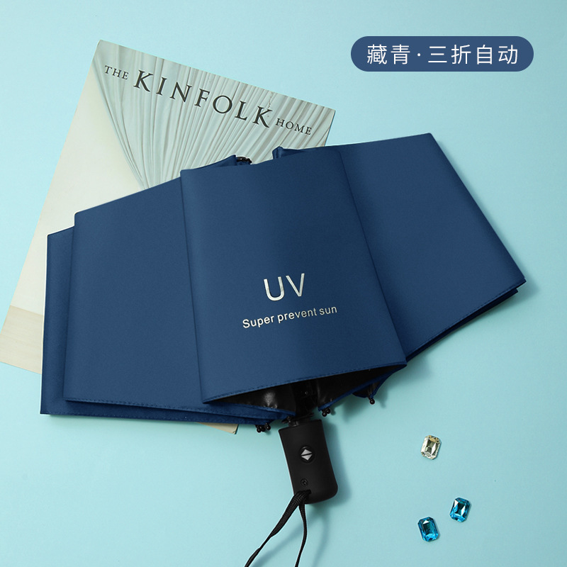 Automatic White Umbrella Windproof Quick Dry UV Sun Protector Travel Auto Open - Picture 14 of 17