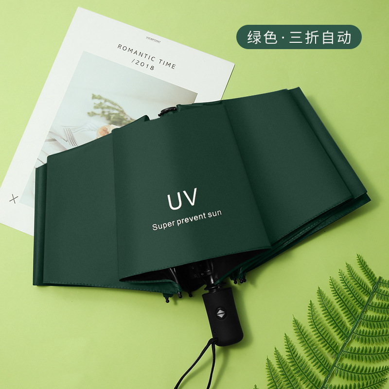 Automatic White Umbrella Windproof Quick Dry UV Sun Protector Travel Auto Open - Picture 17 of 17