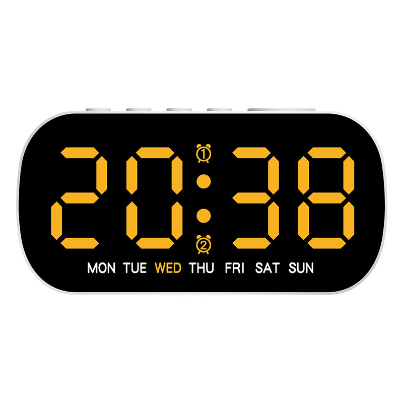 LED Electric Digital Alarm Clock Mains Power Mirror Display Bedroom Bedside UK - Picture 28 of 28