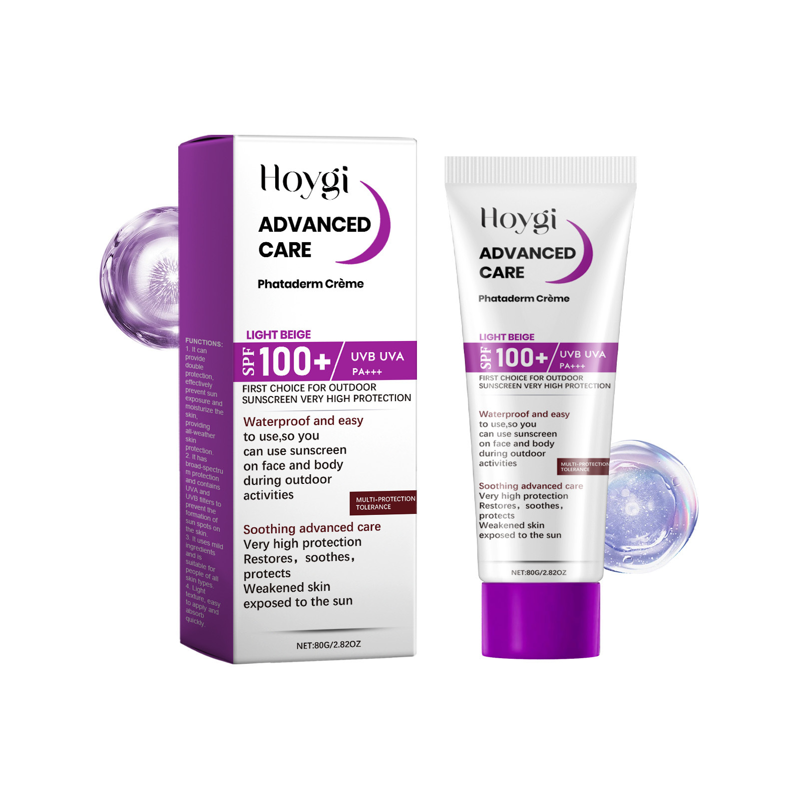Sunscreen SPF 100+ Sun Cream UVA UVB PA+++ Water & Sweat Resistance Non-sticky