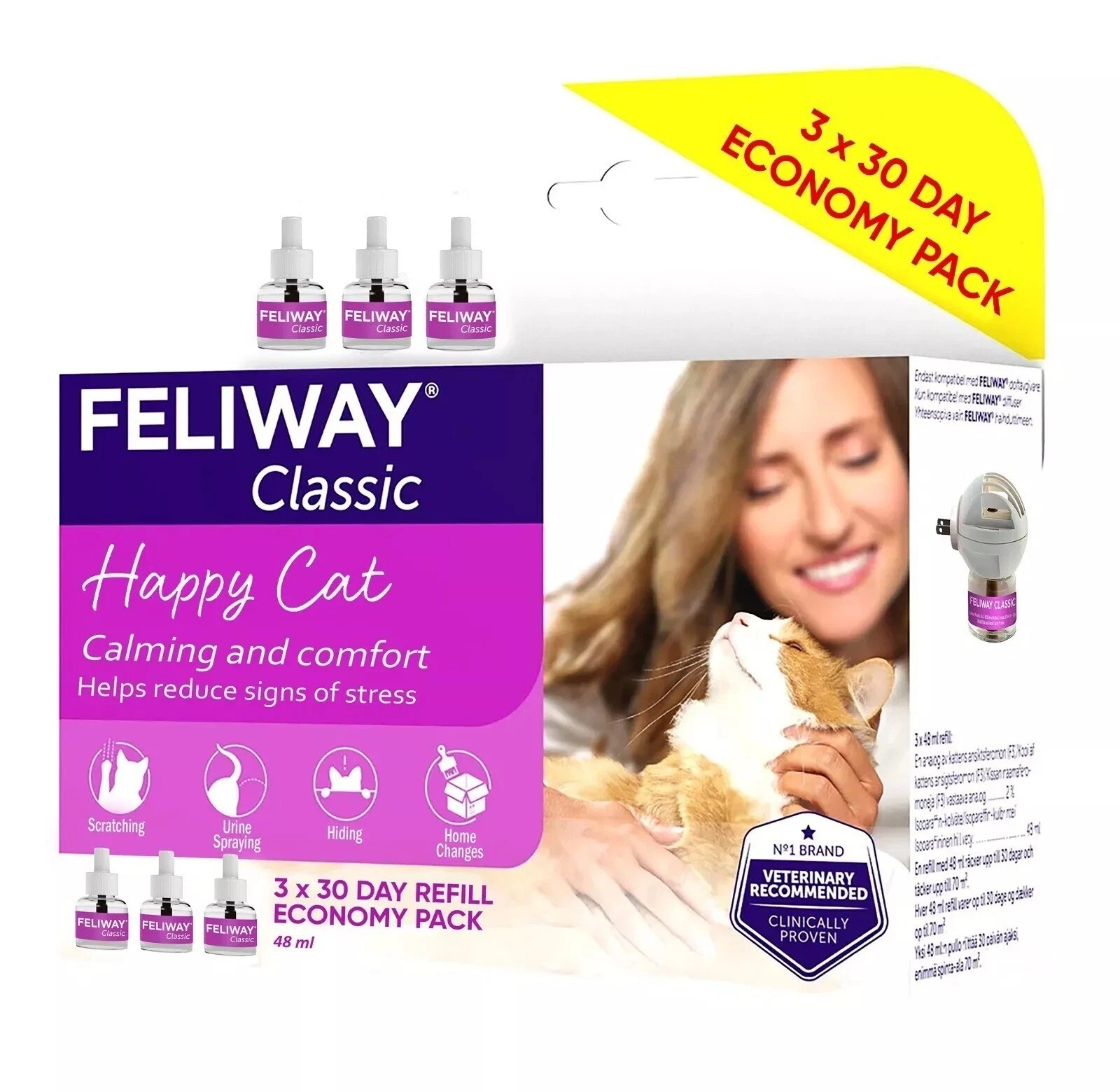 3x FELIWAY® Optimum Nachfüllflakon 48ml Feliway Optimum 30 Day Refill Value Pack - Bild 11 von 13