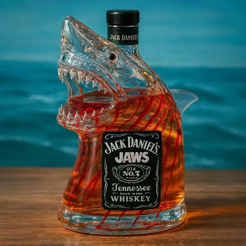 Jaws 50th Anniversary Whiskey Bottle Unique Transparent Limited Edition Gifts