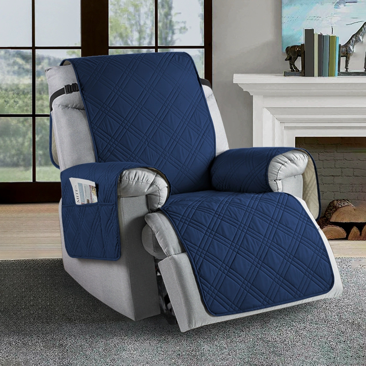 Waterproof Recliner Chair Cover with Pocket Slipcover Reversible Sofa Protector - Picture 24 of 26