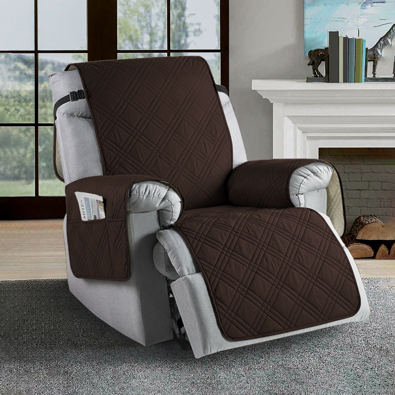 Waterproof Recliner Chair Cover with Pocket Slipcover Reversible Sofa Protector - Picture 26 of 26