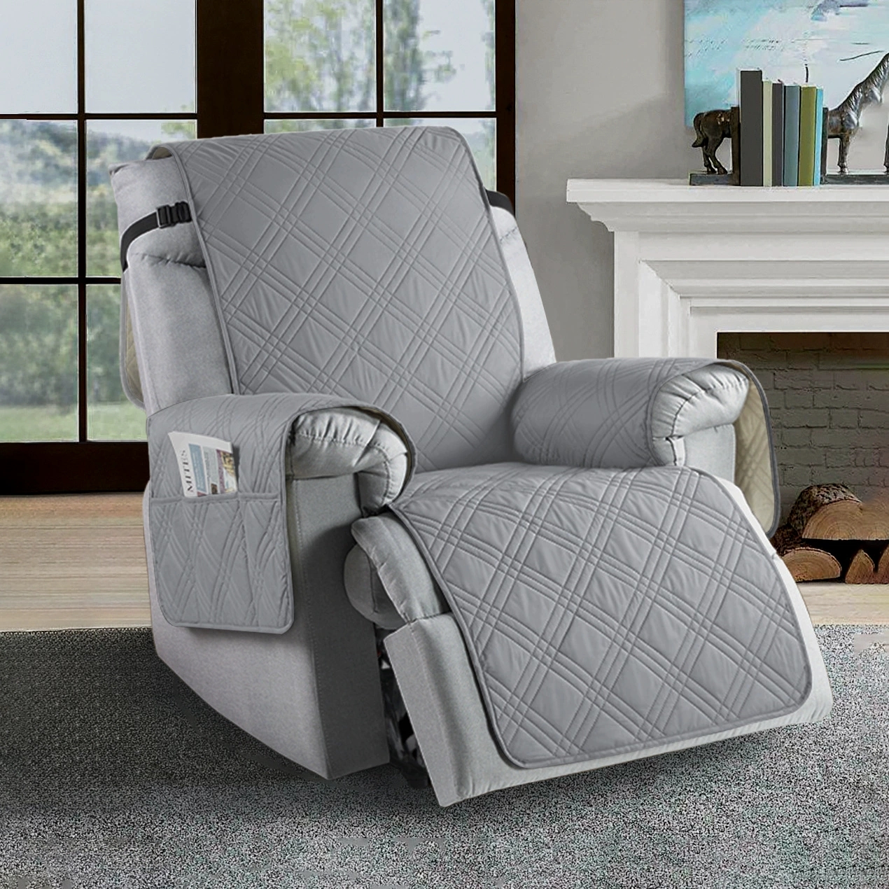 Waterproof Recliner Chair Cover with Pocket Slipcover Reversible Sofa Protector - Picture 20 of 26