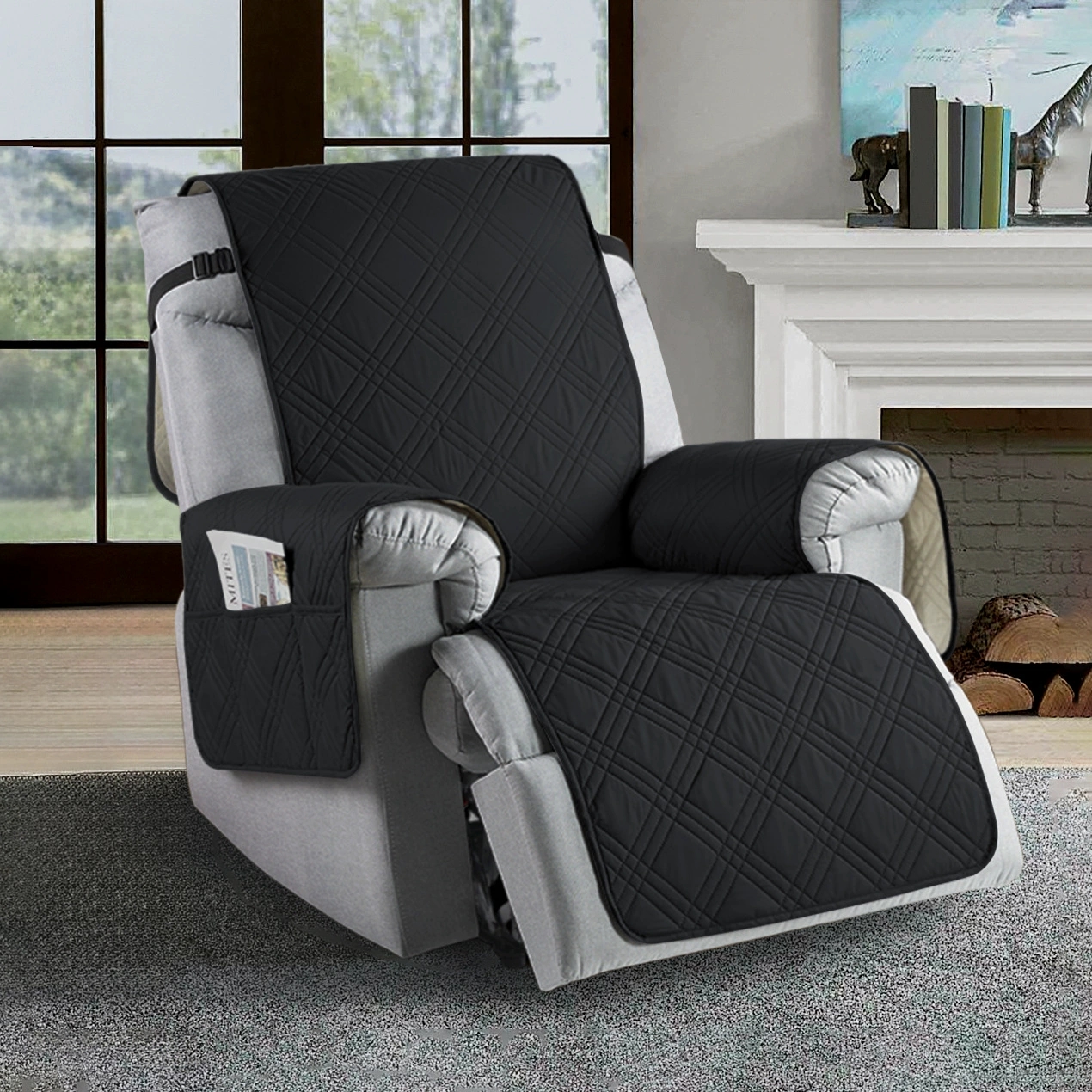 Waterproof Recliner Chair Cover with Pocket Slipcover Reversible Sofa Protector - Picture 18 of 26