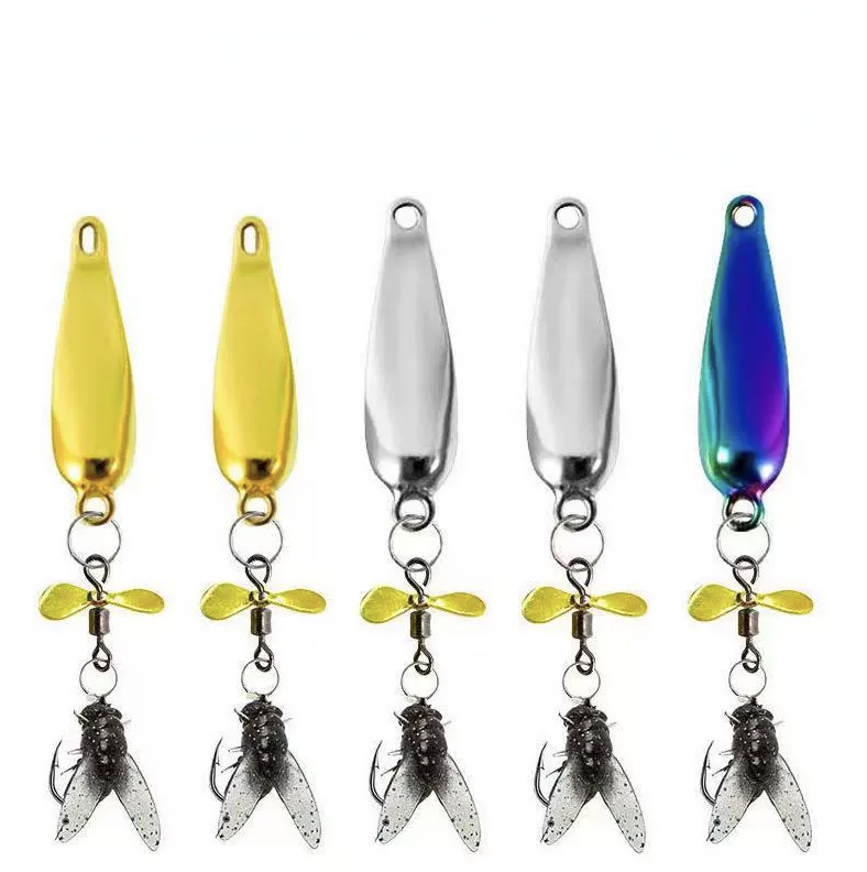 Hélice de metal señuelo de pesca para pesca, 5 piezas cebo de lentejuelas gancho para moscas - Imagen 17 de 25