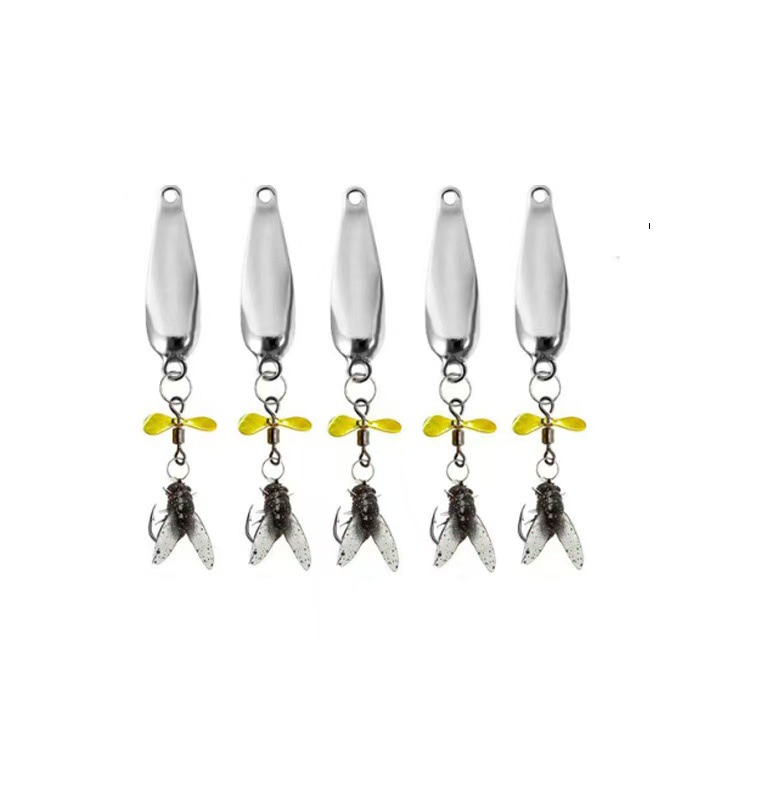 Hélice de metal señuelo de pesca para pesca, 5 piezas cebo de lentejuelas gancho para moscas - Imagen 15 de 25