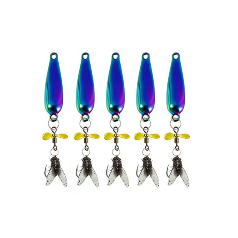 Hélice de metal señuelo de pesca para pesca, 5 piezas cebo de lentejuelas gancho para moscas - Imagen 16 de 25