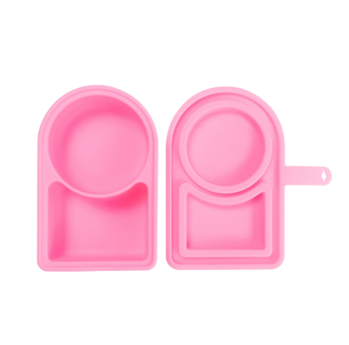 1 PCS Silicone Reusable Dual Compartment Snack Containers with Lids