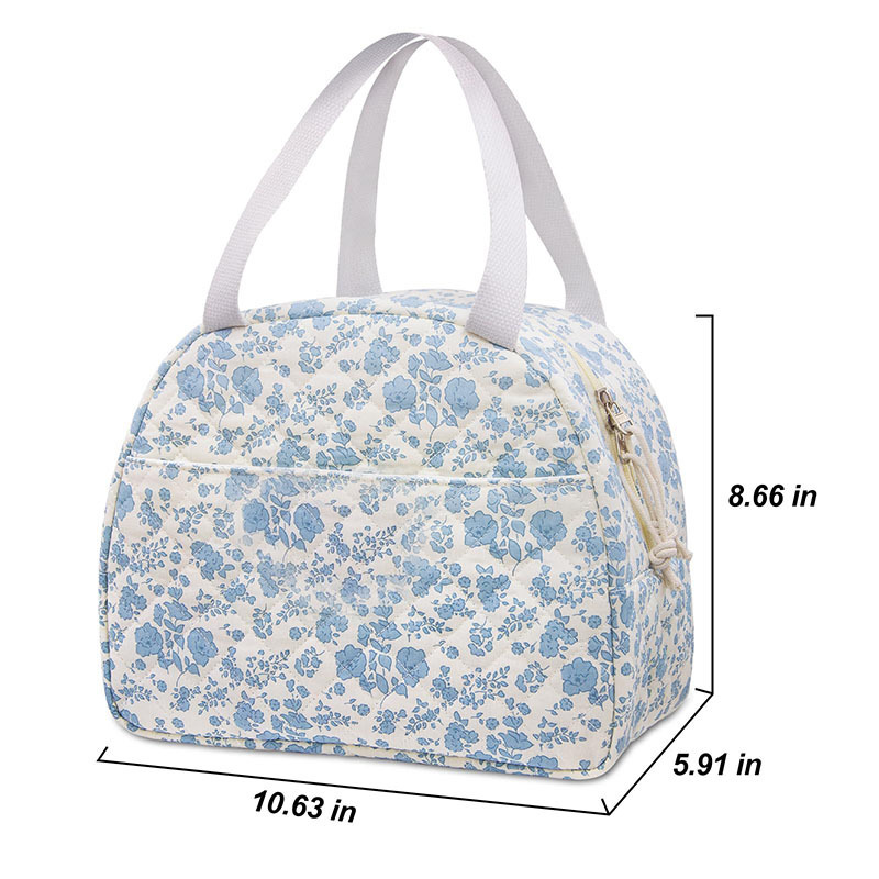 Xoeryoy Bow Lunch Bag Insulated Quilted Cute Lunch Box with Pocket Keep Fresh & - Picture 17 of 19