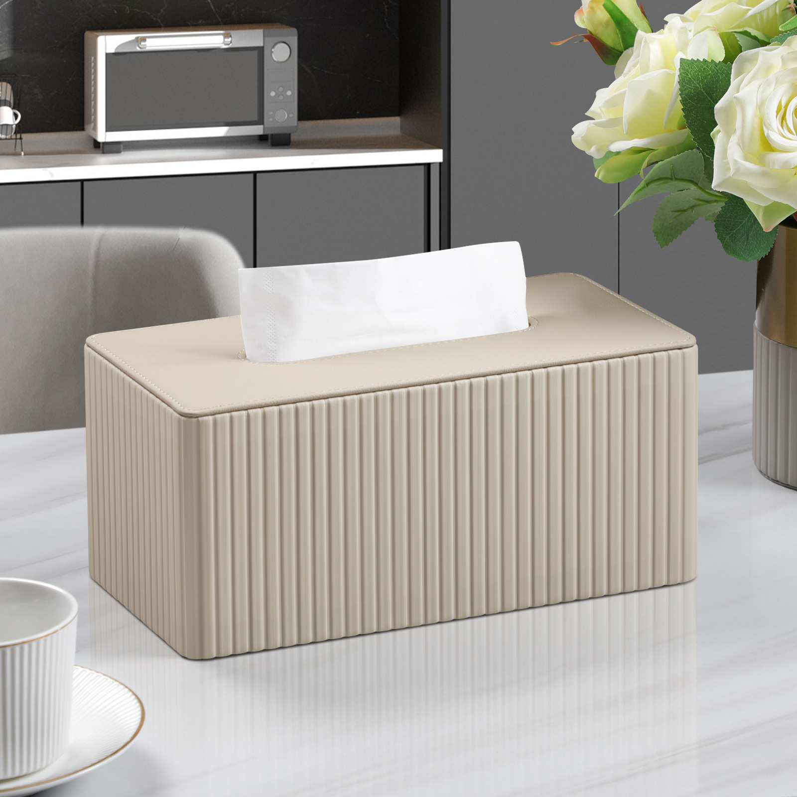 Kosmetiktücherbox Taschentuchbox, Rechteckige Tissue Box Tücherbox für Wohnzimme - Bild 25 von 45