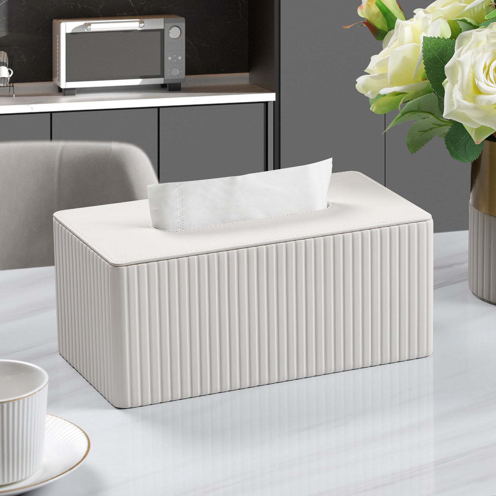 Kosmetiktücherbox Taschentuchbox, Rechteckige Tissue Box Tücherbox für Wohnzimme - Bild 34 von 45