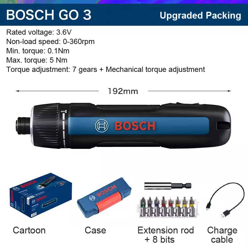 Bosch GO3 Electric Screwdriver Mechanical Clutch, Universal Bit Locker, Overload - Picture 22 of 24