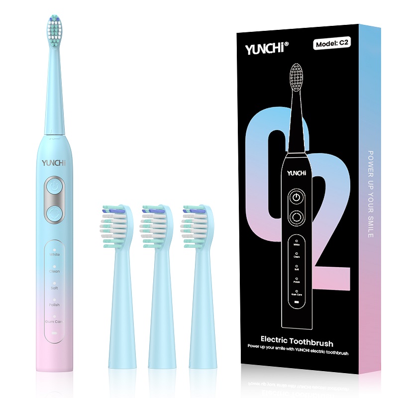 YUNCHI Cepillo de dientes eléctrico sónico recargable con cabezal de 4 cepillos 5 modos - Imagen 13 de 14