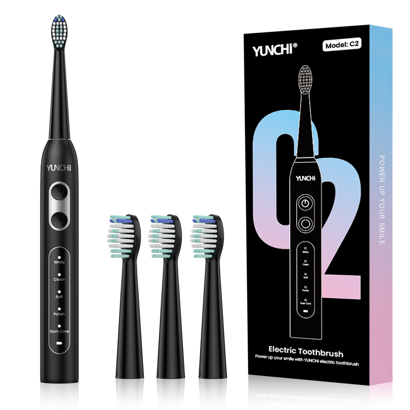 YUNCHI Cepillo de dientes eléctrico sónico recargable con cabezal de 4 cepillos 5 modos - Imagen 14 de 14