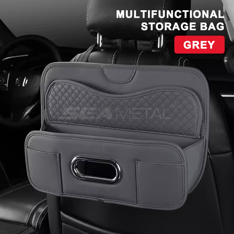 Car Seat Back Organizer Leather Car Storage Organizer Multi Pocket Storage Bag - Picture 11 of 12