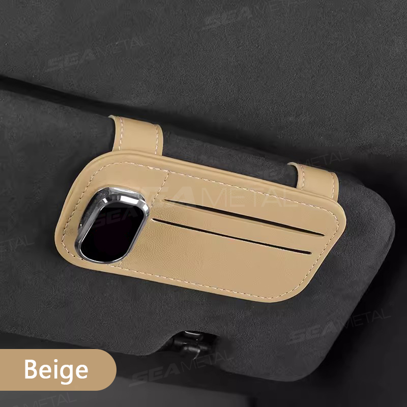 Car Glasses Holder Faux Leather Automotive Interior Sun Visor Sunglasses Clip - Picture 12 of 13