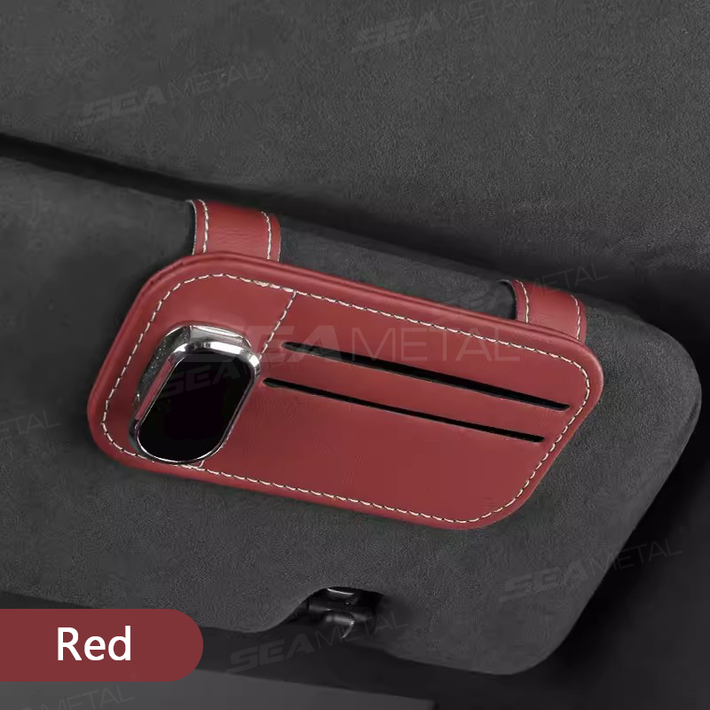 Car Glasses Holder Faux Leather Automotive Interior Sun Visor Sunglasses Clip - Picture 13 of 13