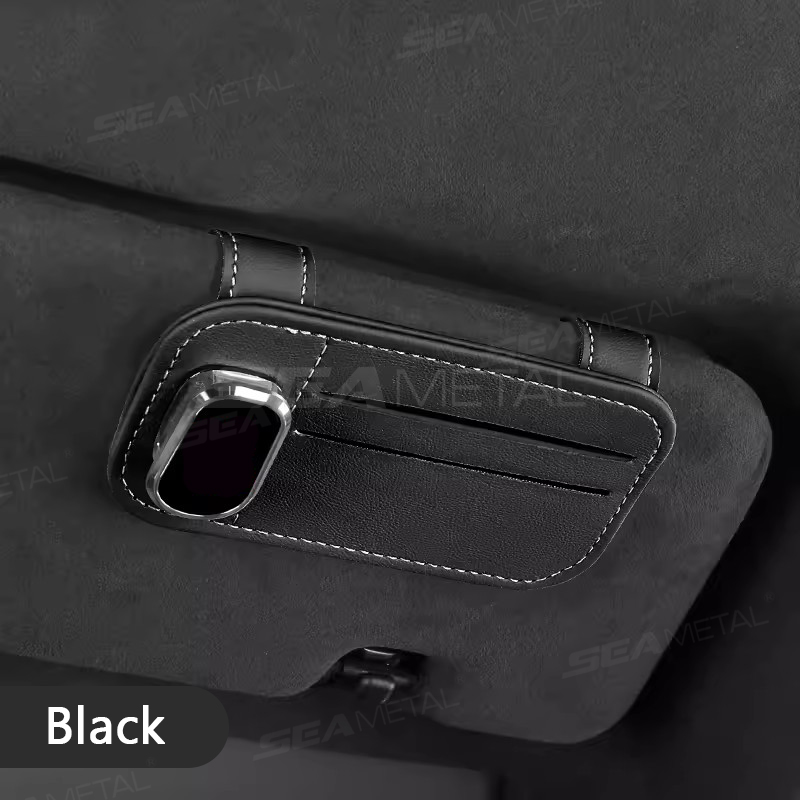 Car Glasses Holder Faux Leather Automotive Interior Sun Visor Sunglasses Clip - Picture 10 of 13
