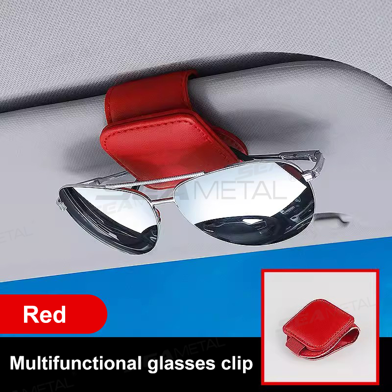 Magnetic Leather Sunglasses Holder for Car Sun Visor Eyeglass Hanger Clip - Picture 10 of 13