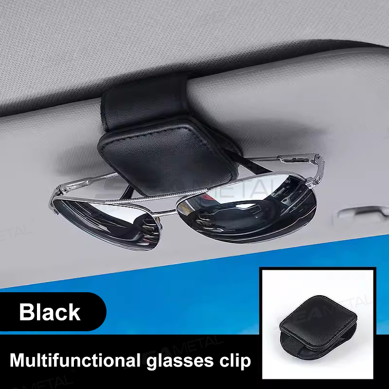 Magnetic Leather Sunglasses Holder for Car Sun Visor Eyeglass Hanger Clip - Picture 11 of 13