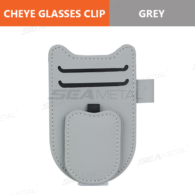 Car Sun Visor Glasses Hanger Clip Magnetic Leather Sunglasses Holder Card Holder - Picture 12 of 13