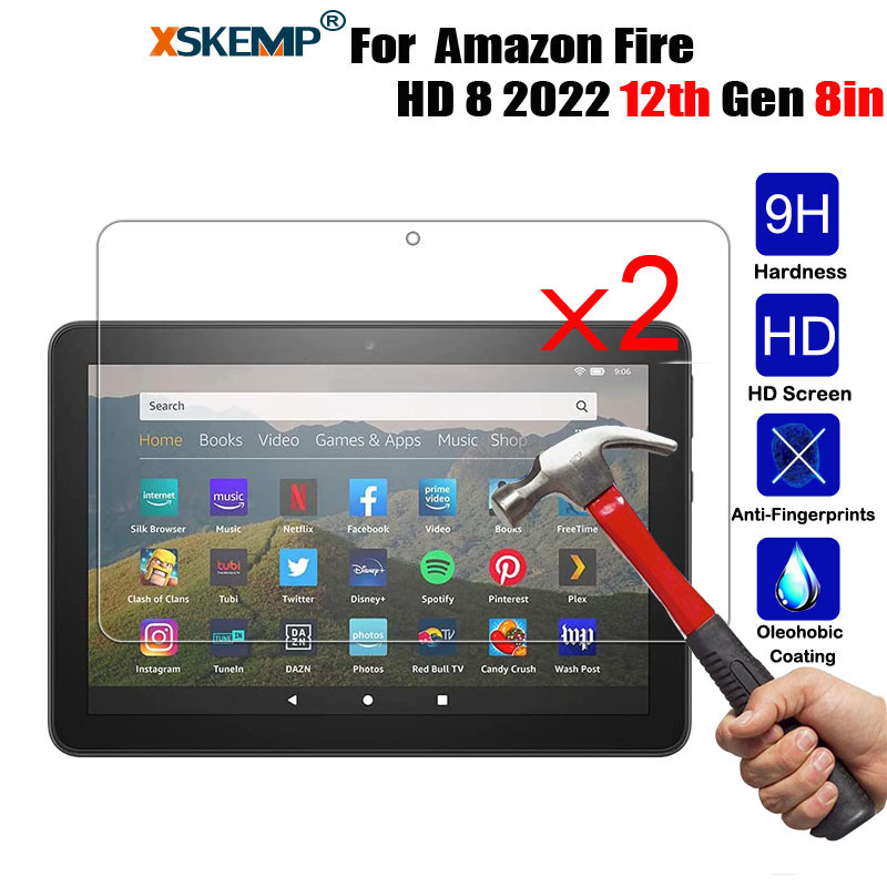 For Amazon Fire HD 8 / HD 8 Plus 2022 2020 TEMPERED GLASS Screen Protector 2PCS - Picture 13 of 19