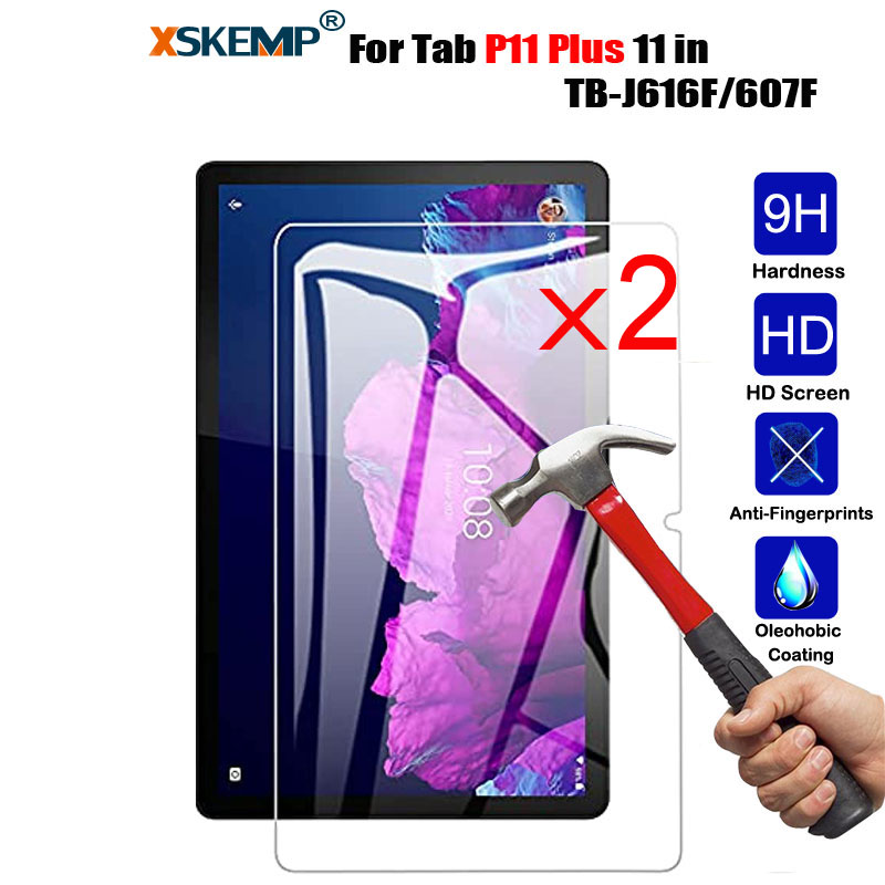 2PCS Tempered Glass HD Screen Protector Lenovo Tab P11 Plus 11 in TB-J616F J607F - Picture 13 of 14