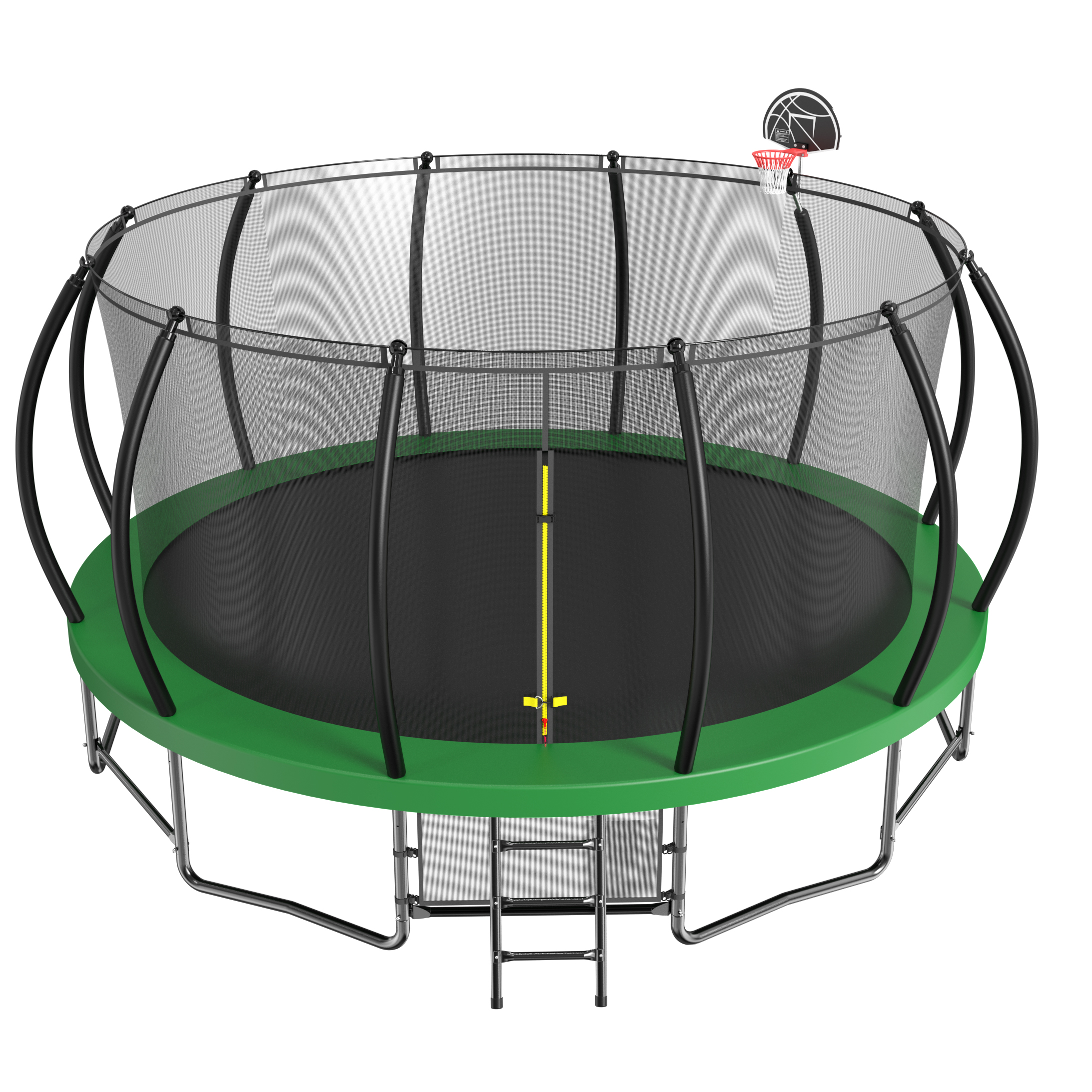 15FT Trampoline With Basketball Hoop Recreational Trampolines With
