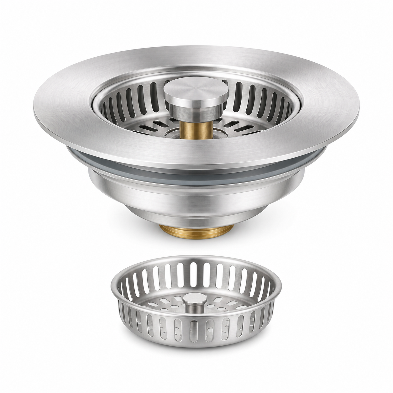 Kitchen sink drainer with built-in filter