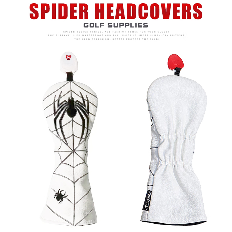PU Leather Spider Golf Head Covers Driver Fairway Wood Golf Club Sport HeadCover - Picture 19 of 22
